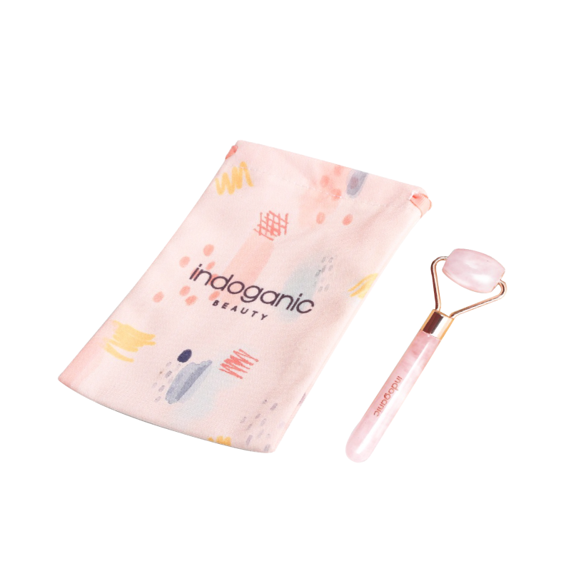 INDOGANIC Rose Quartz Facial Roller Mini