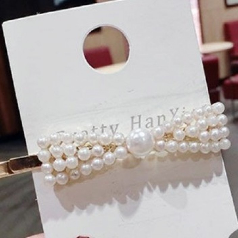 NO BRAND Ribbon Pearl Clip